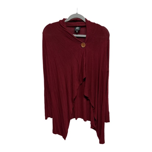 Bobeau Red Wrap Cardigan Button Closure Long Sleeve Size Small Fall Autumn - Picture 1 of 7